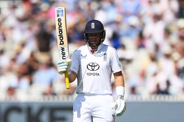 England's Joe Root celebrates fifty against India at Lord's during the third Test